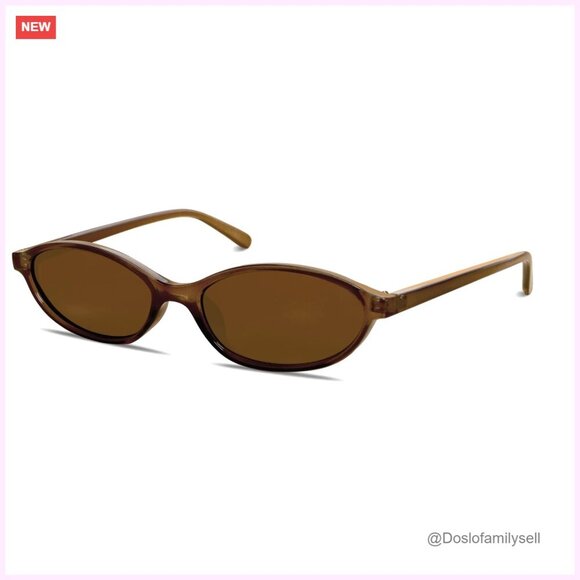 Retro Oval Sunglasses Lightweight Narrow Frame UV Protection Sunnies main image 5